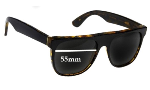Sunglass Fix Lentilles de Remplacement pour Retro Super Future Flat Top Wayfarer - 55mm Wide 