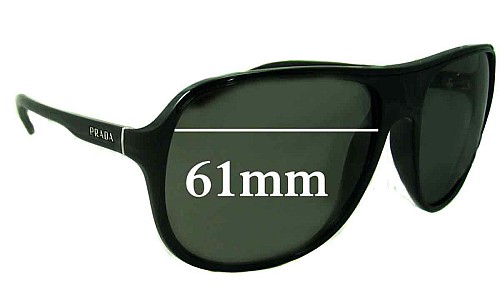 Sunglass Fix Lentes de Repuesto para Prada SPR15M - 61mm Wide 