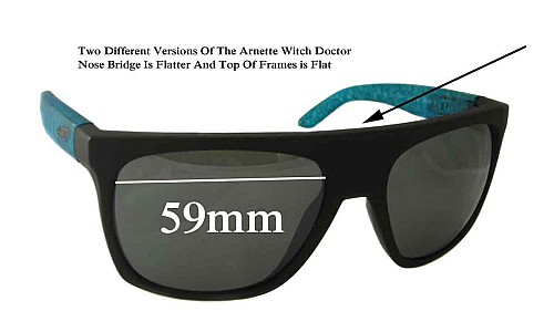 Arnette (Very Rare Flat Top) Witch Doctor AN4177  Replacement Lenses 59mm wide 