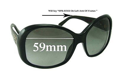Prada SPR03MS Replacement Lenses 59mm wide 
