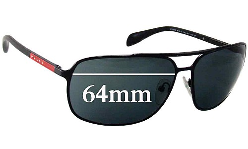 Sunglass Fix Replacement Lenses for Prada SPS54O - 64mm Wide 