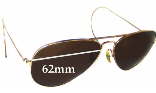 Sunglass Fix Replacement Lenses for Ray-Ban B&L Aviator - 62mm Wide 