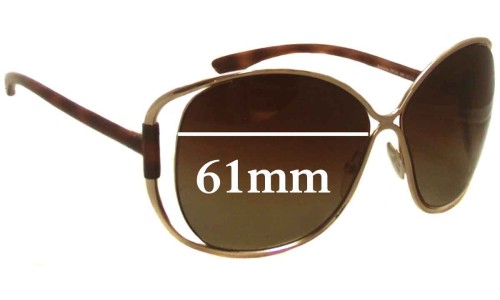 Sunglass Fix Lentilles de Remplacement pour Tom Ford Emmeline TF155 - 61mm Wide 
