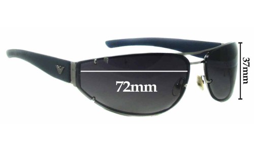 Sunglass Fix Replacement Lenses for Emporio Armani Unknown Model - 72mm Wide 