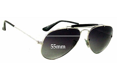 Ray-Ban RB3407 Aviator Replacement Lenses 55mm wide 