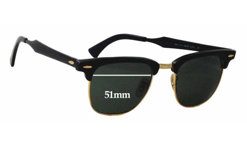 Sunglass Fix Replacement Lenses for Ray-Ban RB3507 Clubmaster Aluminum - 51mm Wide 