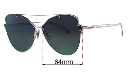 Sunglass Fix Replacement Lenses for Tiffany & Co TF 3063 - 64mm Wide 