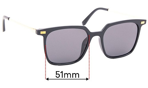 Sunglass Fix Replacement Lenses for A.J Morgan 40165 - 51mm Wide 