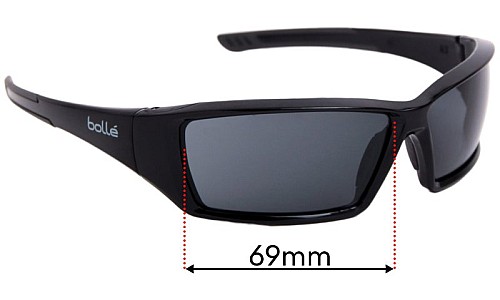 Sunglass Fix Replacement Lenses for Bolle Jet - 69mm Wide Bolle Jet Replacement Lenses 69mm wide