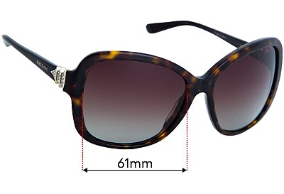 Bvlgari 8135-B Lentes de Repuesto 61mm wide 