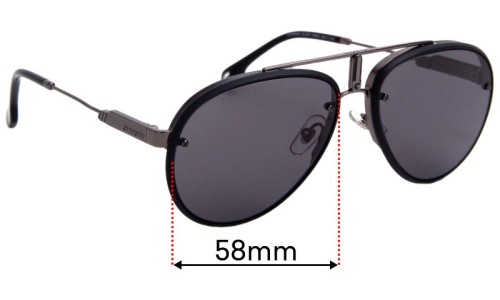 Sunglass Fix Replacement Lenses for Carrera Glory - 58mm Wide 