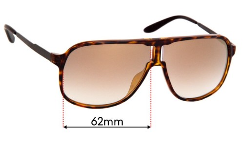 Sunglass Fix Replacement Lenses for Carrera New Safari KMEJ6  - 62mm Wide 