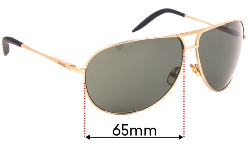 Sunglass Fix Replacement Lenses for Carrera Touring 1 - 65mm Wide 
