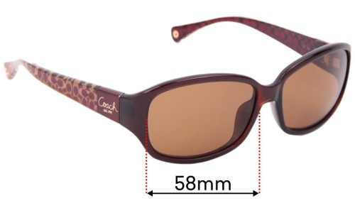 Sunglass Fix Ersatzgläser für Coach Tegan 630A - 58mm Wide 