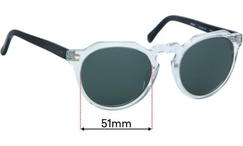 Sunglass Fix Replacement Lenses for Colab Corbu - 51mm Wide 