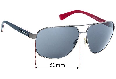 Dolce & Gabbana DG2140 Lentilles de Remplacement 63mm wide 