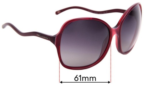 Sunglass Fix Lentilles de Remplacement pour Dolce & Gabbana DG4059 - 61mm Wide 