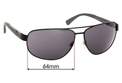 Emporio Armani EA2036 Replacement Lenses 64mm wide 