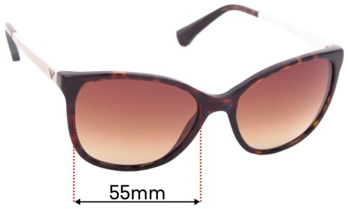 Sunglass Fix Replacement Lenses for Emporio Armani EA4025 - 55mm Wide 