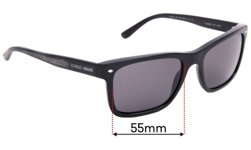 Sunglass Fix Replacement Lenses for Giorgio Armani AR 8028 - 55mm Wide 