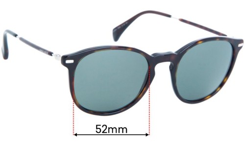 Sunglass Fix Replacement Lenses for Giorgio Armani GA 858/S - 52mm Wide 