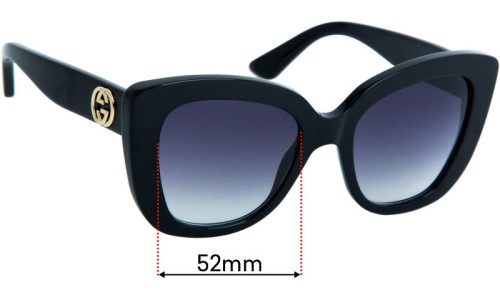 Sunglass Fix Lentilles de Remplacement pour Gucci GG0327S - 52mm Wide 