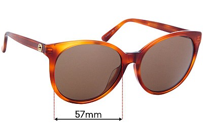 Gucci GG3833/F/S Replacement Lenses 57mm wide 