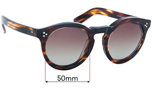 Sunglass Fix Lentilles de Remplacement pour Illesteva  Leonard 2 - 50mm Wide 