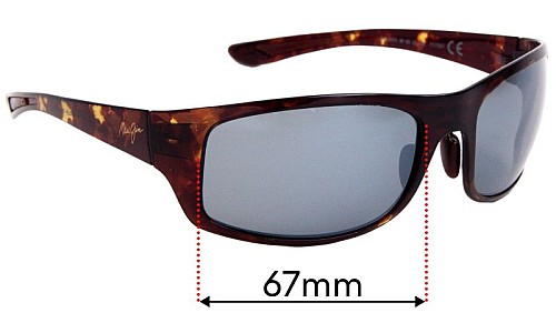 Sunglass Fix Ersatzgläser für Maui Jim MJ440 Big Wave - 67mm Wide Maui Jim MJ440 Big Wave Ersatzlinsen 67mm wide