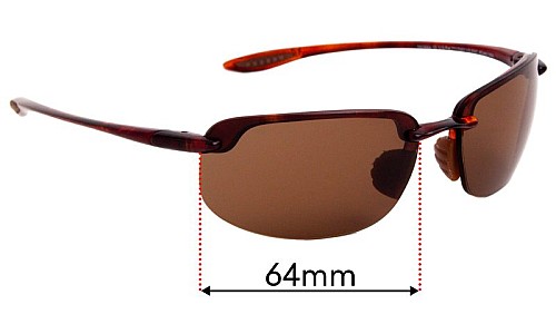 Maui Jim MJ407 Ho'okipa  Replacement Lenses 64mm wide 