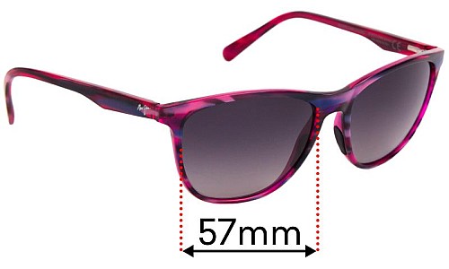 Sunglass Fix Replacement Lenses for Maui Jim MJ783 Sugar Cane - 57mm Wide 