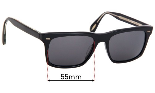 Sunglass Fix Replacement Lenses for Oliver Peoples OV5322SU Brodsky - 55mm Wide 