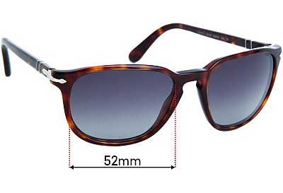 Persol 3019-S Lentilles de Remplacement 52mm wide 