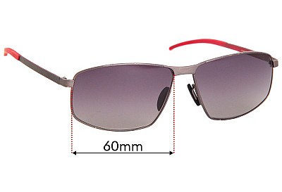 Porsche P 8652 Replacement Lenses 60mm wide 