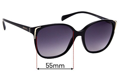 Prada SPR01O *Measure Original* Replacement Lenses 55mm wide 