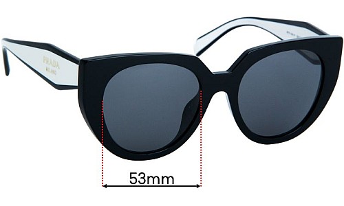Sunglass Fix Replacement Lenses for Prada SPR14W-F - 53mm Wide 