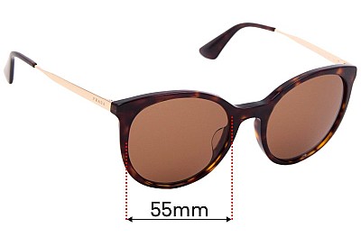 Prada SPR17S-F Lentilles de Remplacement 55mm wide 