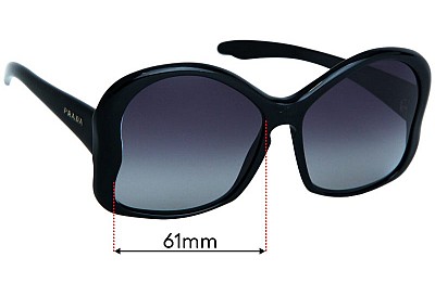 Prada SPR18I & PR18IS Lentilles de Remplacement 61mm wide 