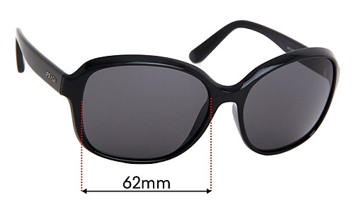 Sunglass Fix Replacement Lenses for Prada SPR18Q  - 62mm Wide 