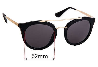 Prada SPR23S & PR23SS Lentilles de Remplacement 52mm wide 