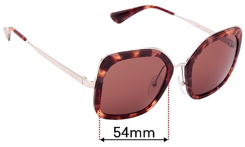 Prada SPR57U & PR57US Replacement Lenses 54mm wide 