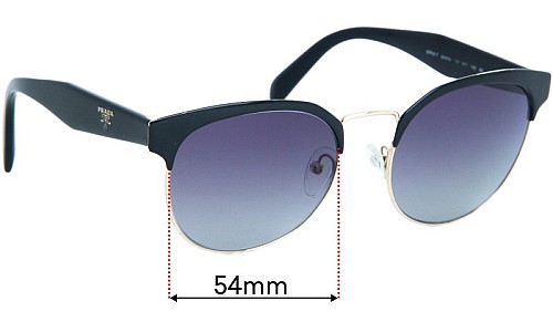 Sunglass Fix Replacement Lenses for Prada SPR61T - 54mm Wide 