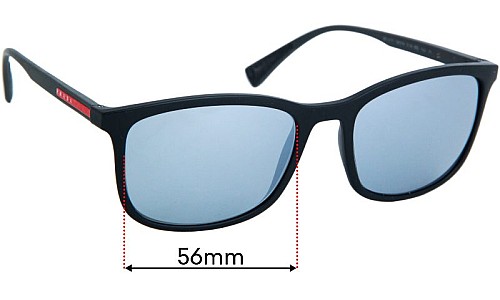 Sunglass Fix Lentilles de Remplacement pour Prada SPS01T & PS01TS - 56mm Wide 