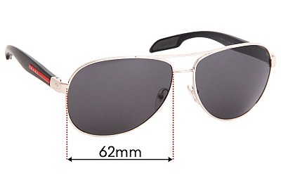 Prada SPS53P Replacement Lenses 62mm wide 