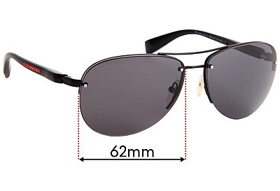 Prada SPS56M & PS56MS Replacement Lenses 62mm wide 