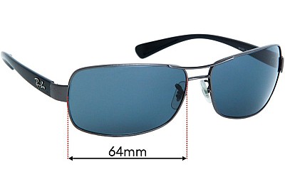 Ray-Ban RB3379 Replacement Lenses 64mm wide 