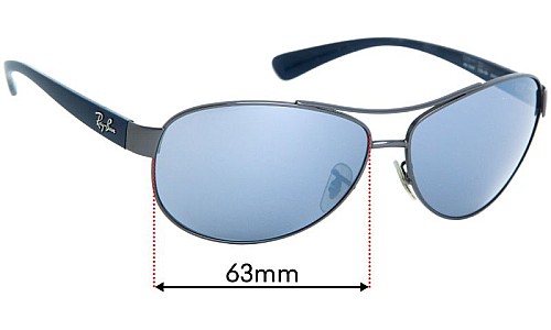 Ray Ban RB3386 Replacement Lenses 63mm wide 