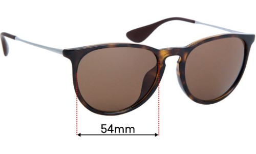 Sunglass Fix Ersatzgläser für Ray Ban RB4171-F Erika (Low Bridge Fit) - 54mm Wide Ray Ban RB4171-F Erika (Low Bridge Fit) Ersatzlinsen 54mm wide