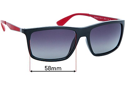 Ray-Ban RB4228 Replacement Lenses 58mm wide 