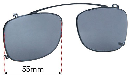 Sunglass Fix Replacement Lenses for Ray-Ban RB5228-C Clip On - 55mm Wide 